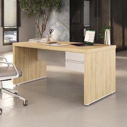 Mesa para Escritório Diretor em Tamburato com 2 Gavetas 1,6m Elegance - 1