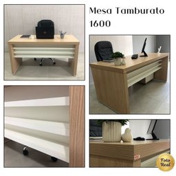 Mesa para Escritório Diretor em Tamburato com 2 Gavetas 1,6m Elegance - 16