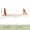 Ver imagem 2 de Prateleira Infantil Suspensa com Alça de Couro Alento 90cm Quarto de Bebê Quartinn