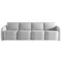 Ver imagem 6 de Sofá Cama para Sala de Estar 4 Lugares 356cm Montserrat K01 Veludo Cinza - Lyam Decor
