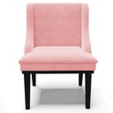 Ver imagem 7 de Kit 6 Cadeiras Decorativas Sala de Jantar Base Fixa de Madeira Firenze Suede Rosa Bebê/Preto G19 - G