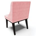 Ver imagem 6 de Kit 6 Cadeiras Decorativas Sala de Jantar Base Fixa de Madeira Firenze Suede Rosa Bebê/Preto G19 - G