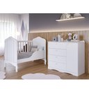 Ver imagem 1 de Quarto de Bebê 2 Peças com Berço Cômoda 4 Gavetas Espresso Móveis Branco