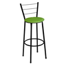Banqueta Alta Preta com Encosto Assento Verde Jaddi - 1