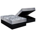 Ver imagem 1 de Cama Box Baú Casal: Colchão Anatômico Ortobom D28 / EP ISO 60 + Base CRC Suede Black(138x188)