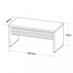 Mesa para Escritório Diretor em Tamburato com 2 Gavetas 1,6m Elegance - 10