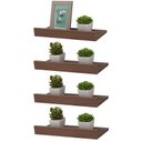 Ver imagem 1 de Kit 4 Prateleiras Porta Quadros 40 X 15cm Nogal Suporte Invisível