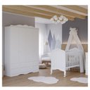 Ver imagem 1 de Quarto de Bebê 2 Peças com Berço e Guarda-Roupa 4 Portas 4 Gavetas Aquarela Espresso Móveis Branco