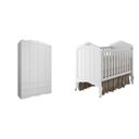 Ver imagem 2 de Quarto de Bebê 2 Peças com Berço e Guarda-roupa 4 Portas 4 Gavetas Aquarela Espresso Móveis