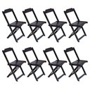 Ver imagem 4 de Kit 2 Jogos De Mesa Com 4 Cadeiras De Madeira Dobravel 70X70 - Tabaco - Marrom