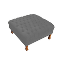 Ver imagem 1 de Puff Banco Retrô Luis Xv Capitonê 40 x 70 x 70cm Quarto Closet Suede Cinza - LM DECOR