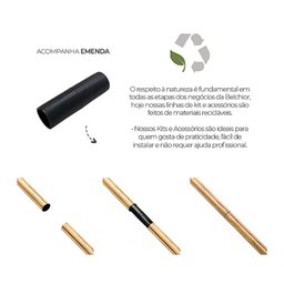 Kit Varão Completo Jade Plus 28cm X 3cm com 2 Emendas - Quarto ou Sala - 2