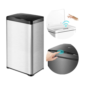 Lixeira de Cozinha Banheiro Automática Retangular 50 Litros com Sensor em Aço Inox Anti Ferrugem