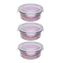 Ver imagem 1 de Kit 3 Potes Herméticos de Vidro 400ml Redondo Oxford