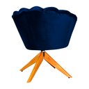 Ver imagem 4 de Poltrona Decorativa Pétala Pés Madeira Giratório Veludo Azul Marinho - Ds Estofados