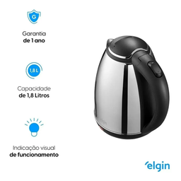 Chaleira Elétrica Inox Sem Fio Elgin 1200W Capacidade 1,8 Litros Com Desligamento Automático 110V - 10