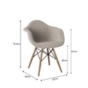 Ver imagem 6 de Conjunto de Mesa Industrial Base Dourada Tampo Quadrado 90cm Amêndoa 4 Poltronas Estofadas Nude