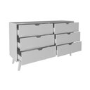 Ver imagem 3 de Cômoda de 136cm com 6 Gavetas e Pé Cônico Branco