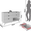 Ver imagem 4 de Cômoda de 136cm com 6 Gavetas e Pé Cônico Branco