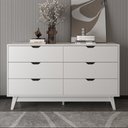 Ver imagem 1 de Cômoda de 136cm com 6 Gavetas e Pé Cônico Branco