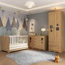 Ver imagem 1 de Quarto de Bebê Completo com Berço Americano 3 em 1 Sonho Multimóveis Mp4627 Madeirado
