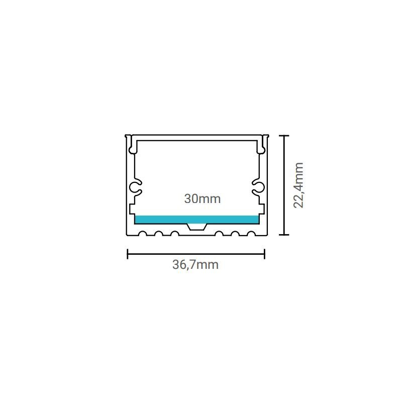 Perfil de Sobrepor Largo para Fita Led Luminatti LM978 com 1 metro Branco - 2