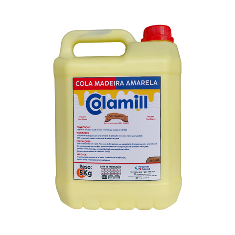 Cola Pva Amarela Profissional para Madeira e Artesanato 5kg- Colamill