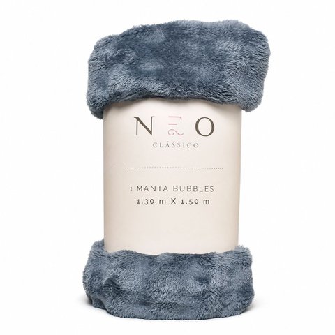 Manta Peseira para Cama Sofá Antialérgica Neo Bubbles Marinho 1,30x1,50m - Camesa