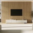 Ver imagem 2 de Rack Extensível com Painel TV 86 Polegadas 320x230cm Aruá CabeCasa MadeiraOriginals Marrom/Offwhite