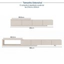 Ver imagem 6 de Rack Extensível com Painel TV 86 Polegadas 320x230cm Aruá CabeCasa MadeiraOriginals Marrom/Offwhite
