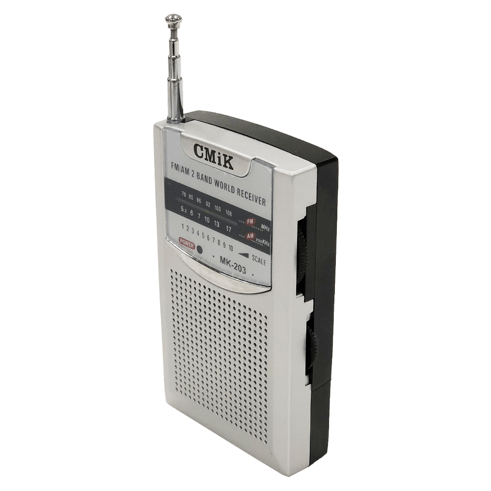 Rádio Portátil de Bolso AM/FM 2 Bandas Cinza CMIK MadeiraMadeira