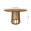Ver imagem 4 de Mesa de Jantar Redonda 130x130cm Base Cone Palito em Madeira Cor Cerejeira