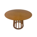 Ver imagem 3 de Mesa de Jantar Redonda 130x130cm Base Cone Palito em Madeira Cor Cerejeira