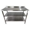 Ver imagem 3 de Mesa de Aço Inox Industrial 120x60x90 Cm com 2 Prateleiras Plano Liso com Espelho Nortinox Stander