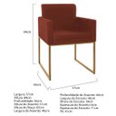 Ver imagem 4 de Poltrona Decorativa Bellinha Base de Ferro Dourado Suede - Doce Sonho Móveis - Terracota