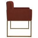 Ver imagem 3 de Poltrona Decorativa Bellinha Base de Ferro Dourado Suede - Doce Sonho Móveis - Terracota
