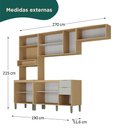 Ver imagem 3 de Cozinha Modulada Glória 4 Peças com Aéreo 1200 3 Portas e Torre 2 Fornos Bege/Castanho/Off White