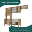 Ver imagem 2 de Cozinha Modulada Glória 4 Peças com Aéreo 1200 3 Portas e Torre 2 Fornos Bege/Castanho/Off White