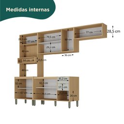 Cozinha Modulada Glória 4 Peças com Aéreo 1200 3 Portas e Torre 2 Fornos - 4