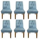 Ver imagem 1 de Kit 6 Cadeiras de Jantar Helena Tecido Pena Azul Ceu - Dominic Decor