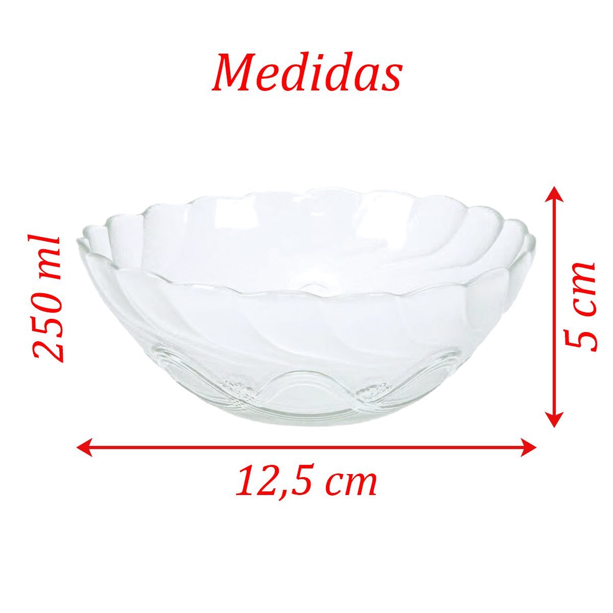 Kit Tigela Bowl em Vidro Transparente 10 Peças 250ml - 5