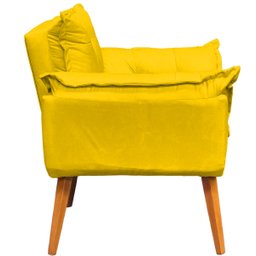 Poltrona Decorativa Reforçada para Sala Alice para Recepção Manicure Escritório Suede - 4