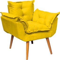 Poltrona Decorativa Reforçada para Sala Alice para Recepção Manicure Escritório Suede - 3