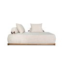 Ver imagem 7 de Sofá Modulado com Almofadas Soltas Pés Madeira Maciça 400cm Homer Bouclê Off White G63 - Gran Belo