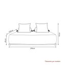 Ver imagem 4 de Sofá Modulado com Almofadas Soltas Pés Madeira Maciça 400cm Homer Bouclê Off White G63 - Gran Belo
