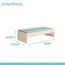 Ver imagem 6 de Quarto Juvenil Chiara 4 Peças - Roupeiro 2 Portas, Módulo Aéreo e Cama com Auxiliar - Off White