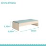 Quarto Juvenil Chiara 4 Peças - Roupeiro 2 Portas, Módulo Aéreo e Cama com Auxiliar - Off White - 6
