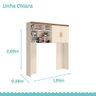 Quarto Juvenil Chiara 4 Peças - Roupeiro 2 Portas, Módulo Aéreo e Cama com Auxiliar - Off White - 5