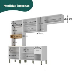 Cozinha Modulada Glória 4 Peças com Aéreo 1200 3 Portas e Torre 2 Fornos - 5