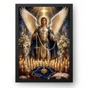 Ver imagem 1 de Quadro Quaresma de São Miguel com Presença Angelical Solene 21x30cm Moldura Preta